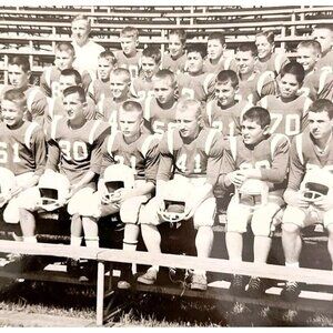 1950s Real Photo Pop Warner League North Football Team Photograph Sports E88R